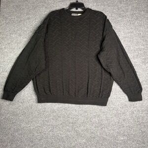 Vintage‎ Members Only Knit Sweater Mens Size Xl Black Geometric